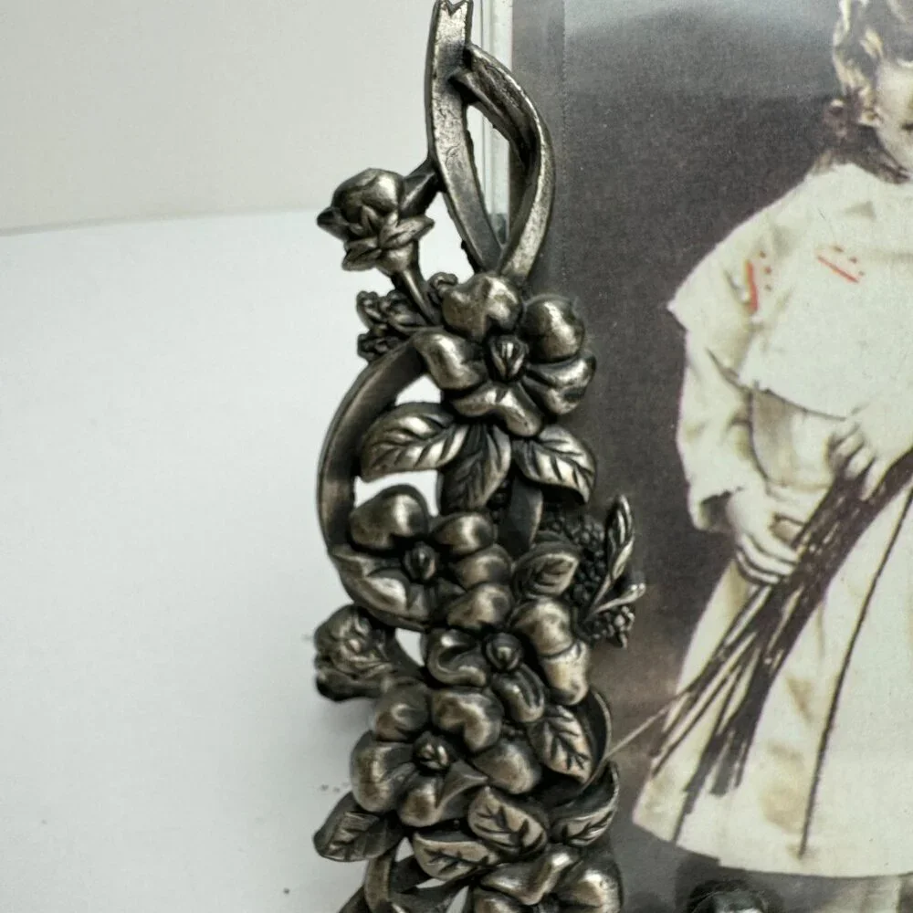 Vintage Art - Nouveau Picture Frame Metal  Glass